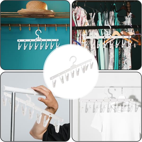 8 Clips Windproof Clips Multifunctional Hanger Sock Holder PP Material Well-Sewn Foldable Design