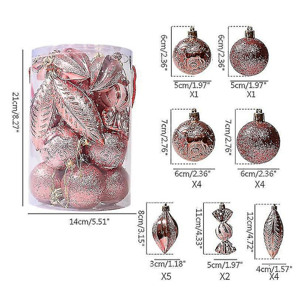 Dekorativa Julgranshängen Special Form Klot Hängande Ornament (Roséguld) (21st/ask)