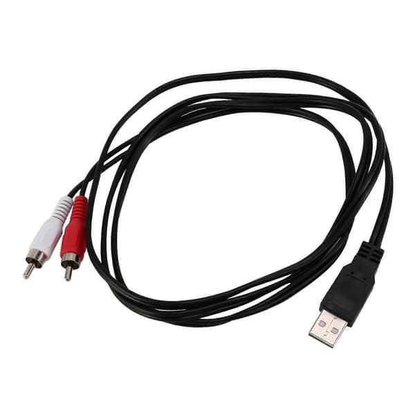 1,5 m USB A han til 2x RCA Phono han AV-kabel ledning PC TV Aux lyd videoadapter