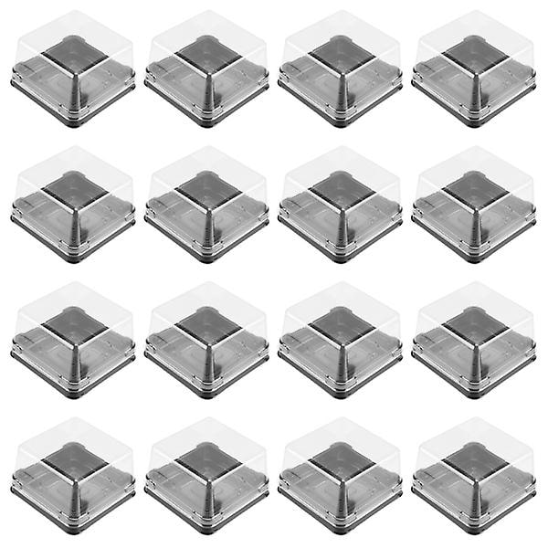 1 Set 100 st Plast 100g Fyrkantig Förpackningslåda för Äggulepuffar Månkakelåda Svart 7.8x7.8x4cm