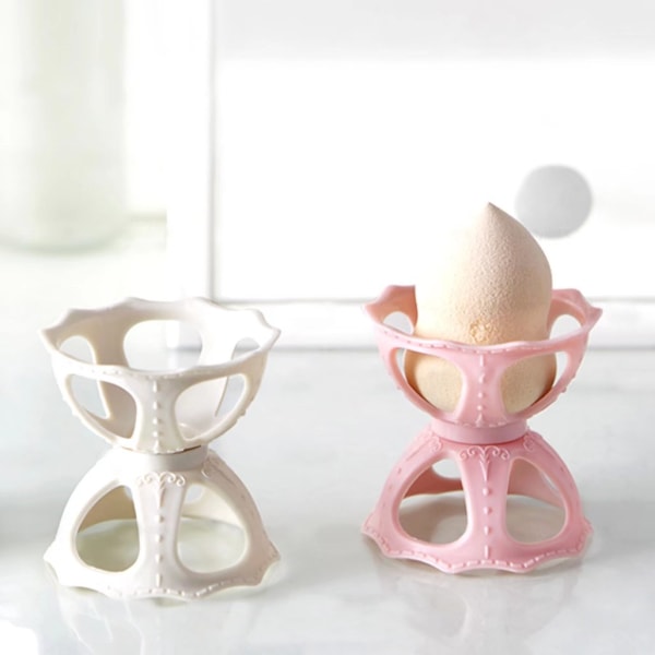 Powder Bellows Beauty Egg Holder, Pulver Bellows Holder, 3 Pulver Bellows Holdere (Pink+Aprikos+Grå)