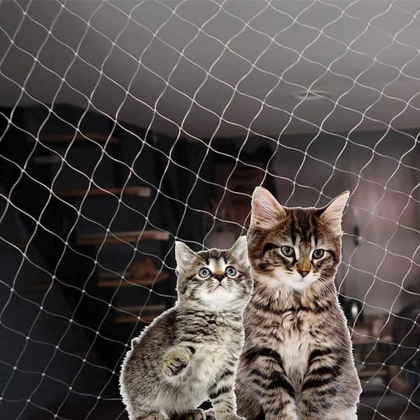 Balcony Cat Net - 4x3m - Cat Net - Balcony - Easy - Assemble - Cat Fence System - Protective Net - Cat - or - Window - White