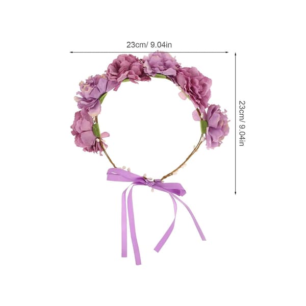 Boho Blomsterhårbånd for Kvinner, Hårpynt i Stoff med Blomster