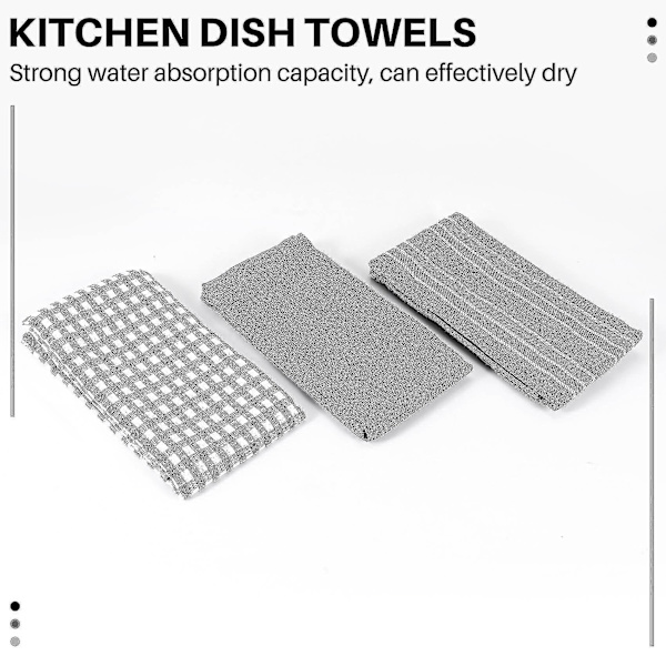 Handdukar, naturlig bomull, 18 x 25 tum, 3-pack, vita med grå rand
