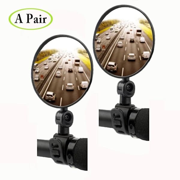 Motorcycle Rearview Mirrors Wide Angle Convex Adjustable Durable Quick Release Pair For Driving