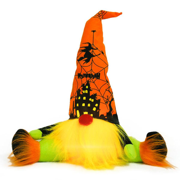 Istuva gnome-nukke-ornamentti Halloween-valot söpö sarjakuva tonttu kodin sisustus Halloween-juhlapöytäkoristelu Juhlatarvikkeet Tyyppi A
