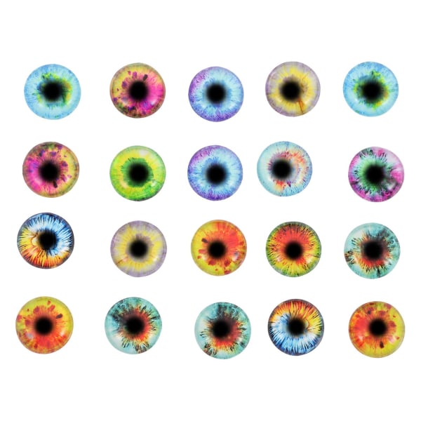 20 stk Glass Patch Gems Cabochons Smykker Runde Charms Til Smykkeproduksjon Assorterte Farger 2x2cm