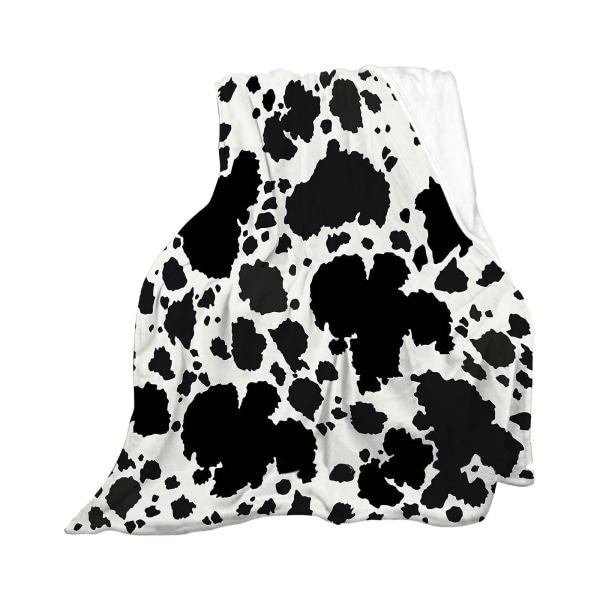 Lehmäpeitto, villainen print , lapsille aikuisten pehmeä lehmännahkainen sisustus Vuodesohva Söpö lehmälahja jouluksi 100x130cm valkoinen White