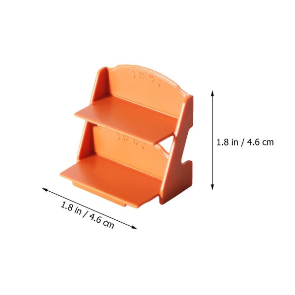 2 stk Miniatyr Møbler Blomsterpottestativ Mini Planteutstilling Hylle 2-trinns Utstilling Hylle Miniatyr Orange 4.6X4.6X3CM