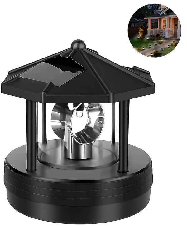 Solar Lighthouse, Rotating LED Lighthouse Garden Light