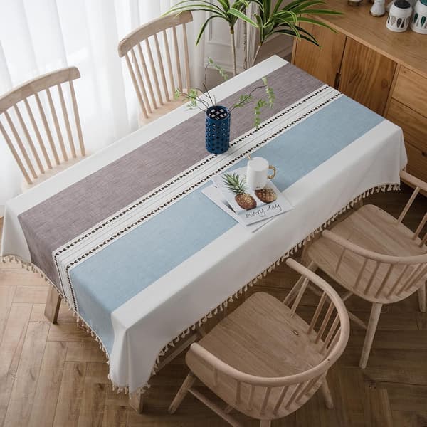 Rektangulær dug i bomuld og hør Jacquard støvtæt dug