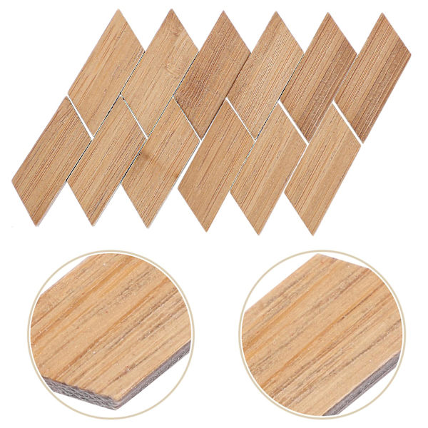 24 stk Mini Møbler Bambusgulvdekor Mini Gulv Miniatyrpynt 3,5X1,2CM