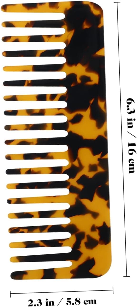 Wide Tooth Comb Set 2 Pcs Marble Pattern Acetate Detangling Combs for Men and Women