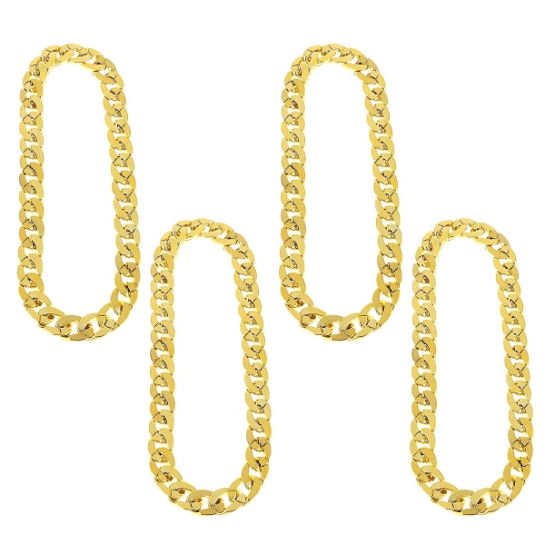 4st gyllene punkkedjor Dekorativa smycken för män Unika smycken i hiphopstil Gyllene 60x2 cm Golden 60x2cm