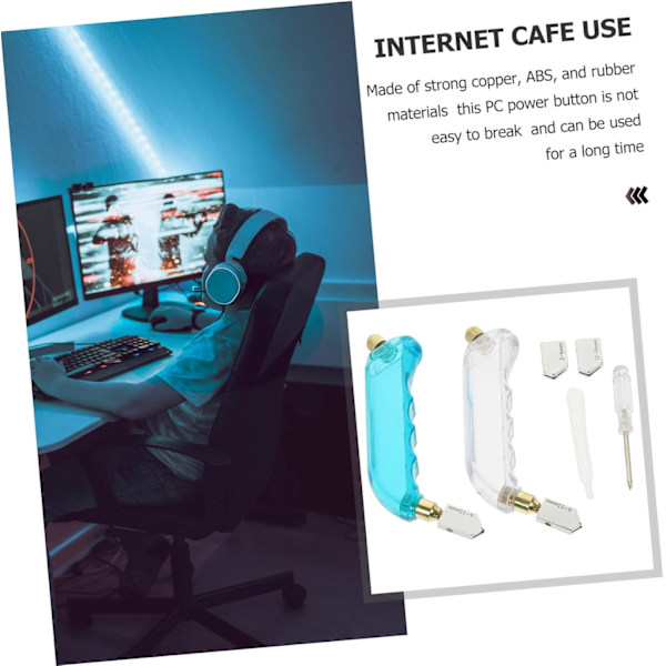 PC Power Button Computer Case Button White Cable 1.65m Extension for Easy Use Random