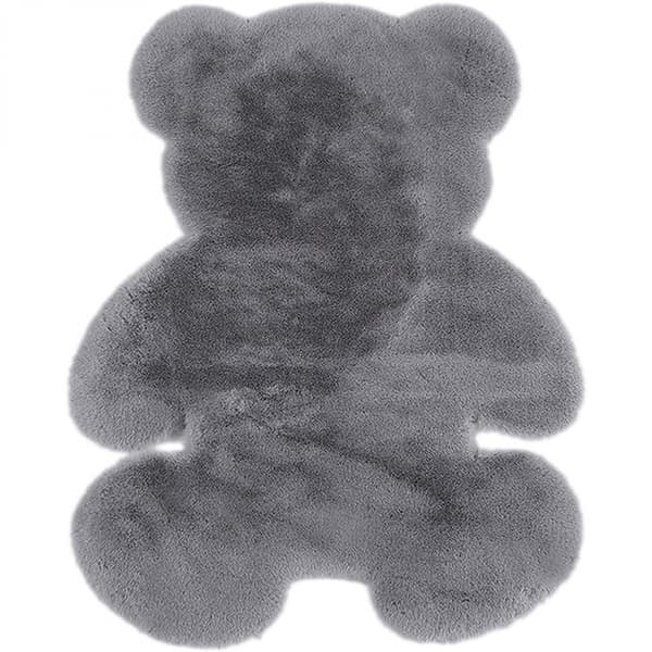 Grey Rug Soft, Bear Shape, Living Room
