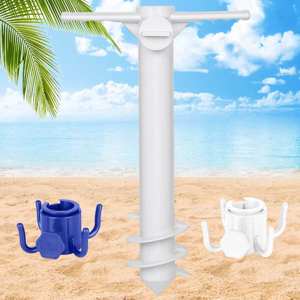 Sæt med 3 parasoltilbehør Sandanker med 2 kroge, strand