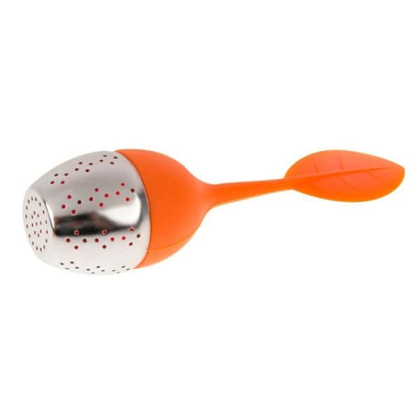 2 tesier - Teholder i silikone og rustfrit stål orange