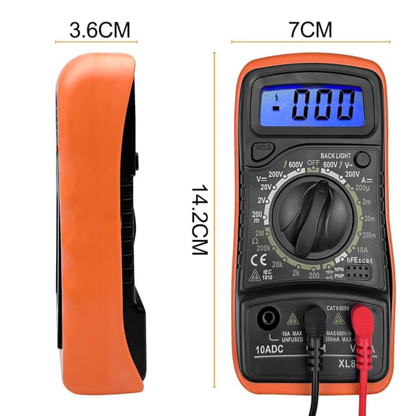 Digital multimeter, professionell elektrisk testare med LCD-skärm, för mätning av AC/DC-spänning, resistans, diod