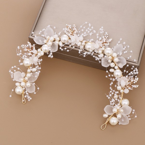 Krystall Bryllupshodeband med Rhinestones Blomster Hårtilbehør for Bruder og Brudepiker Bryllupshodeplagg for Bryllup
