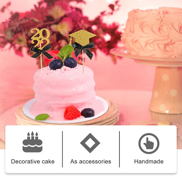 12 stk. Utdanning Cupcake Toppers Kakeinnstikk Toppers Kakepynt Svart 10.8X6CM
