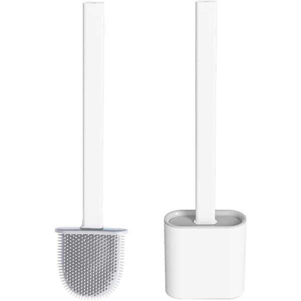 Silikon Toalettborste Silikon Toalettrengöringsborstesats med mjuk väggborste. Den kan placeras på sidan av en smal toalett