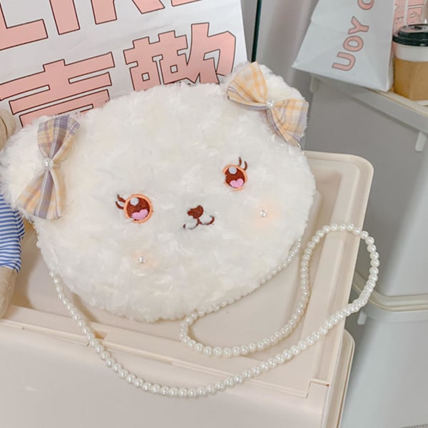 Lolita-tyylisiä olkalaukkuja naisille, pörröisiä olkalaukkuja, pehmeitä tyttöjen käsilaukkuja, Kawaii-kytkimiä, japanilaisia vintage-ketjuja, anime-pusseja, helmihihnan keltainen