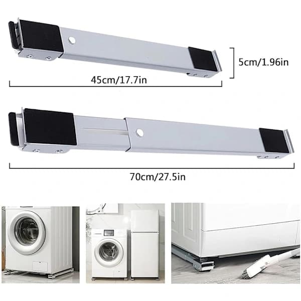 HA~Adjustable Washing Machine Furniture Mover with Mobile Roller Base and Brake - Grey