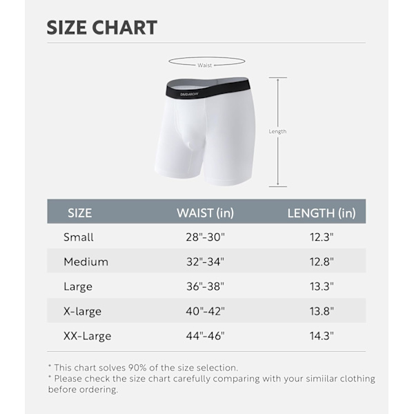 Miesten ComfortSoft Kosteutta Siirtävät, Hengittävät Puuvillabokserit Miehille 6-pack Valkoinen White XXL