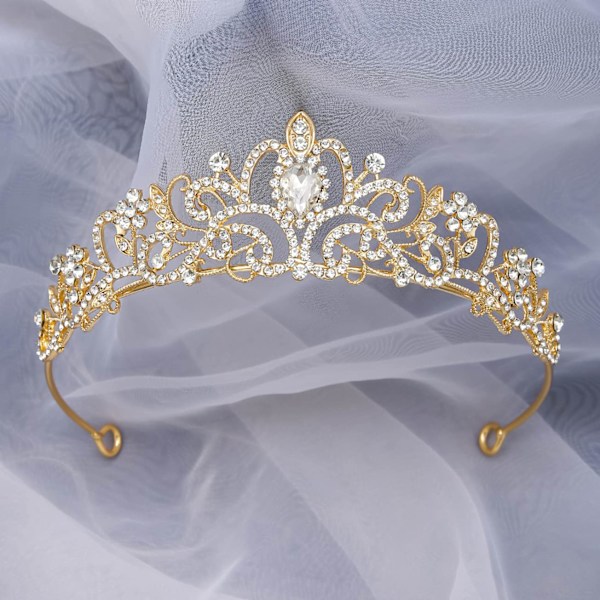 Guld Tiara Kroner til Kvinder Piger Prinsesse Krone Tiaraer til Kvinder Tiaraer til Piger Brude