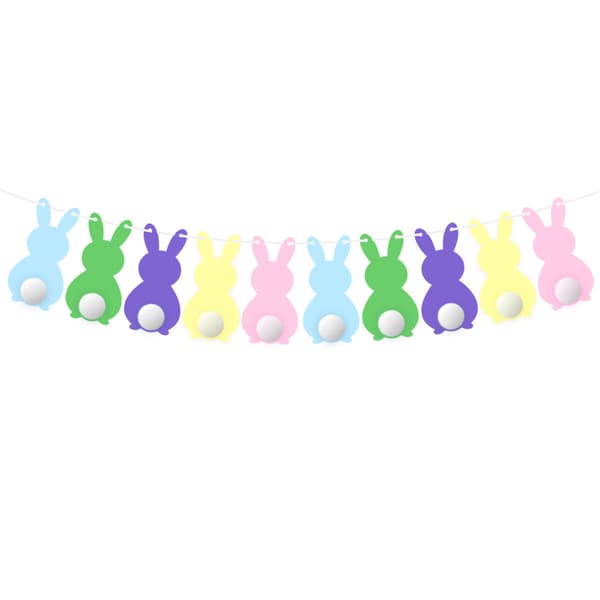 Påskeharefest Lærerdekoration Macaron Hare Banner