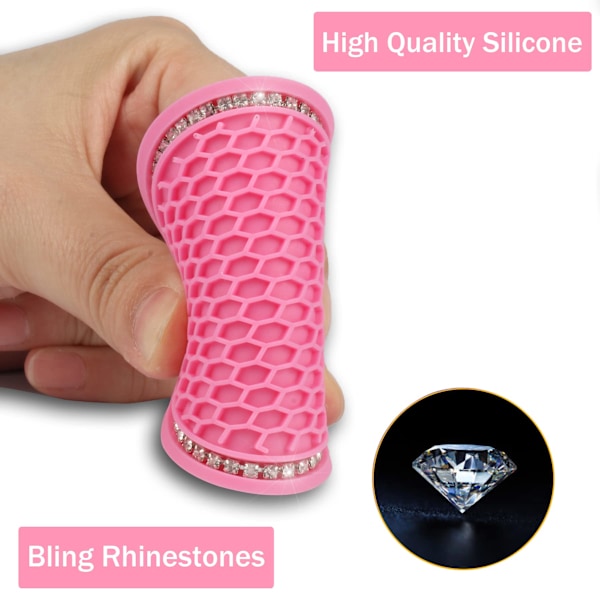 2 kpl Bling-auton kupin alusta, universaali kupinpidike-alusta, 2,75 tuuman timanttipintainen liukumaton silikoninen auton tarvike