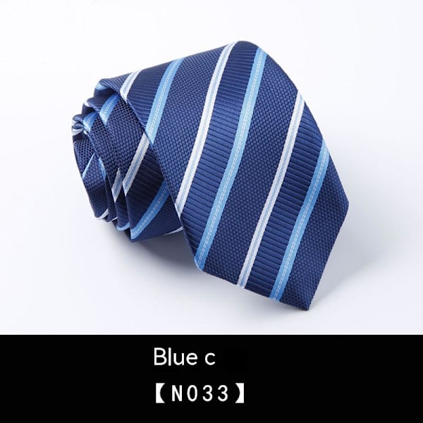 Forretningsdragt, 8CM slips, håndlavet til mænd, professionel blå, C-stil, N033, en del
