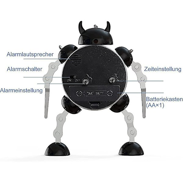 Barnevekkerklokker for gutter og jenter, robotvekkerklokker, analoge vekkerklokker for barn, skrivebordsur