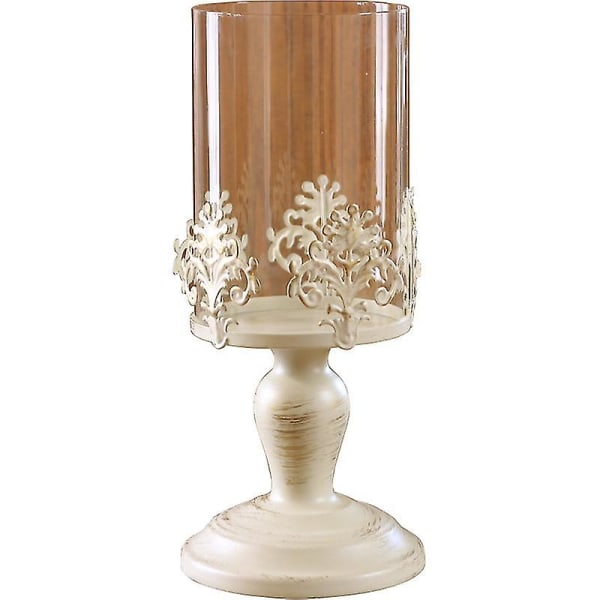 2kpl Vintage metallipylväinen kynttilänjalka Antiikkinen hurrikaanikynttilänjalka lasinäytön cover korostusnäyttö kotiin häiden kynttiläillallisen sisustukseen