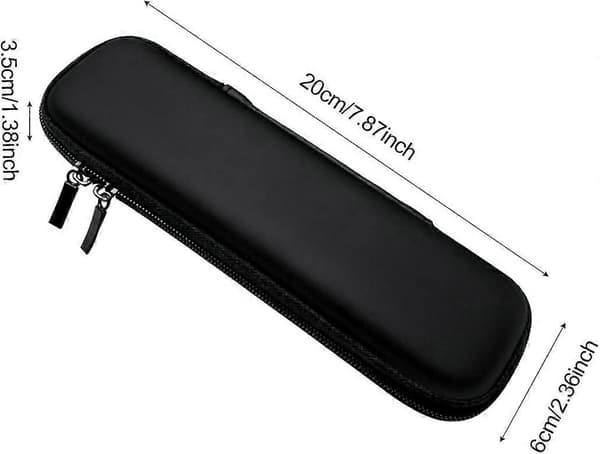 Hard Pencil Case, EVA Waterproof Pen Case - Multifunctional Black Zipper Bag for Stylus, Executive Pens, Data Cables