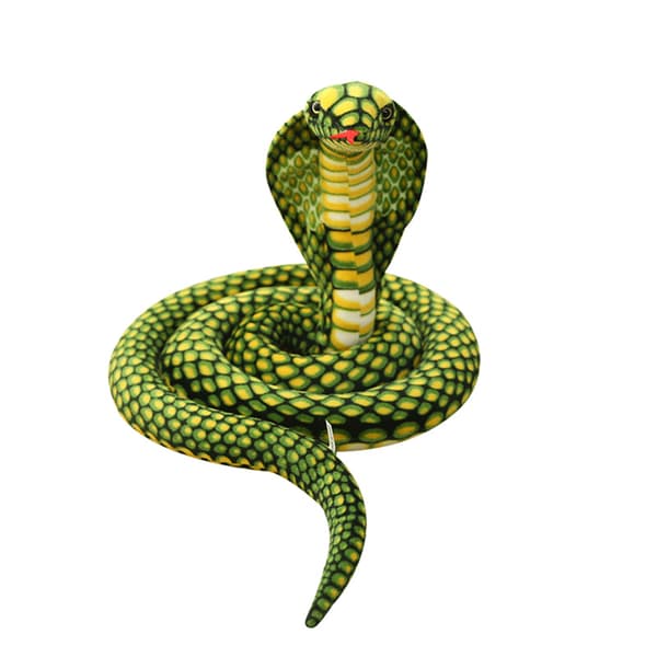 80cm Golden Python Cobra Simulation Plyschdocka - Grön