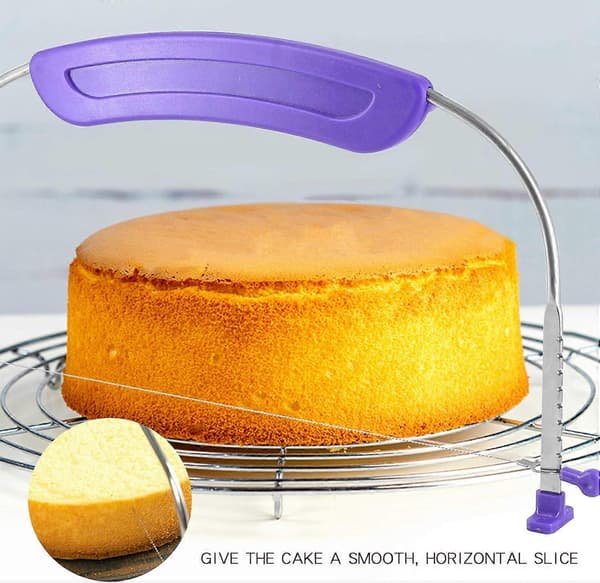 Adjustable Cake Slicer, Professional Cake Cutter with Stainless Steel Wire for Birthday Cakes and Baking Tools