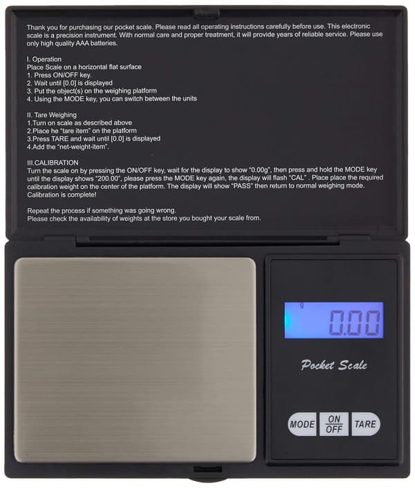 0,01g - 500g Elektronisk våg i fickformat, silvergrå