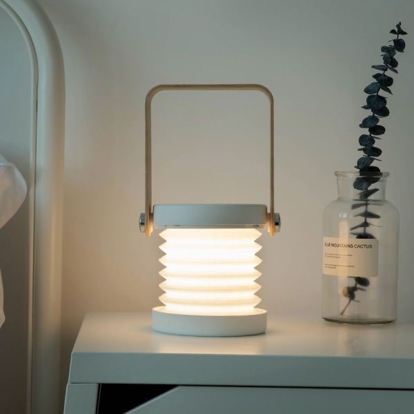 Genopladelig bærbar sammenfoldelig LED-lanternelampe, batteridrevet læselys Bordlampe udendørslampe Skrivebordslampe, dæmpbar multifunktionel natlampe