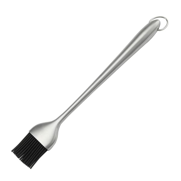 Kraftig BBQ-børste med silikonebørster og 30 cm rustfrit stålhåndtag - Gør grillningen nem
