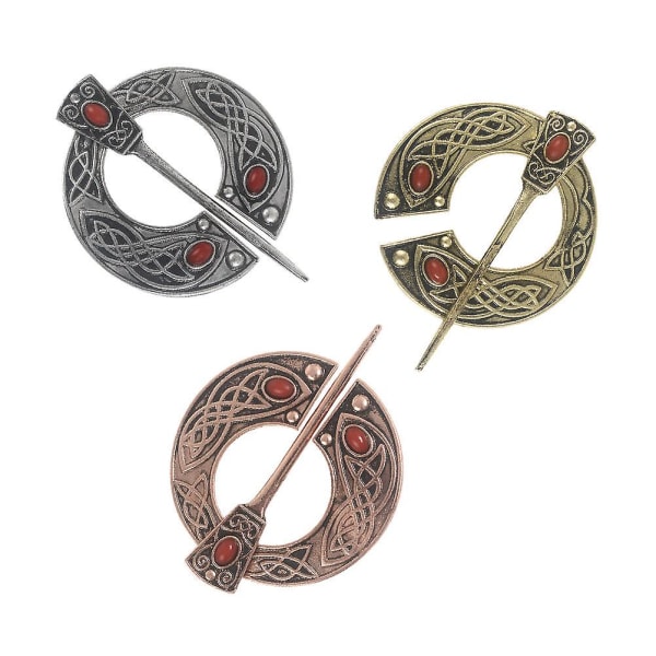 3 stk Sjal Skjerf Kappe Nål Spenne Daglig Kjole Tilbehør Celtic Sjal Skjerf Spenne Viking Sjal Nål 6.1X4.6cm 6.1X4.6cm