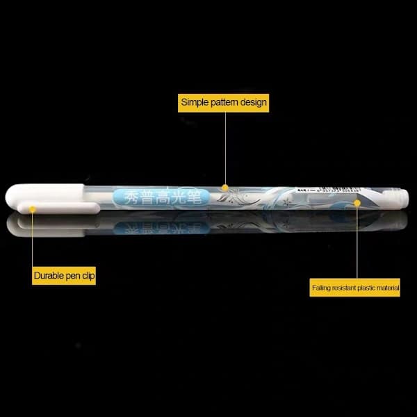 5 st 0,8 mm Vit Pennskiss Fin Liner Penna Superior High Light