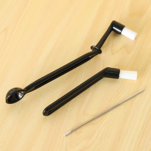 Coffee Machine Cleaning Brush with Spoon Set for Coffee Machine Group Head, 3-pack, Black