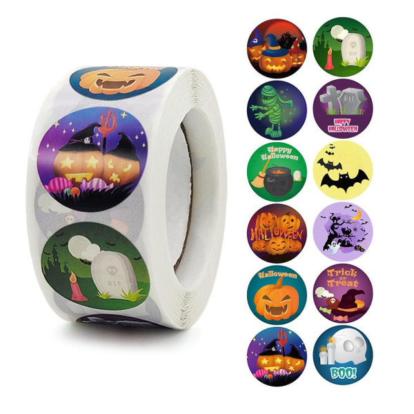 500pcs/roll Halloween Stickers Pumpkin Ghost Decoration Labels Seal Stickers DIY Gift