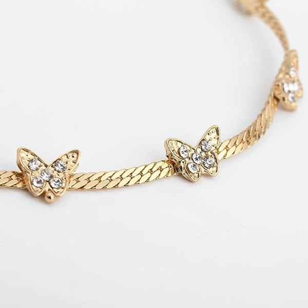 Boheme Butterfly Choker Halskæde med Diamantindlagt Slangebenkæde Insekt Boheme Ball Party Kvinder og Piger Tilbehør