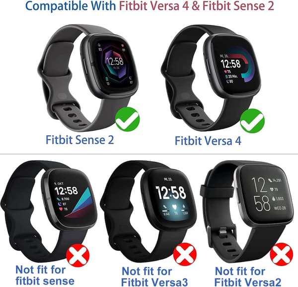Diruite 4-pack Case for Fitbit Versa 4/Sense 2 Screen Protector, HD Shockproof Soft TPU Full Coverage Protective Case for Fitbit Versa