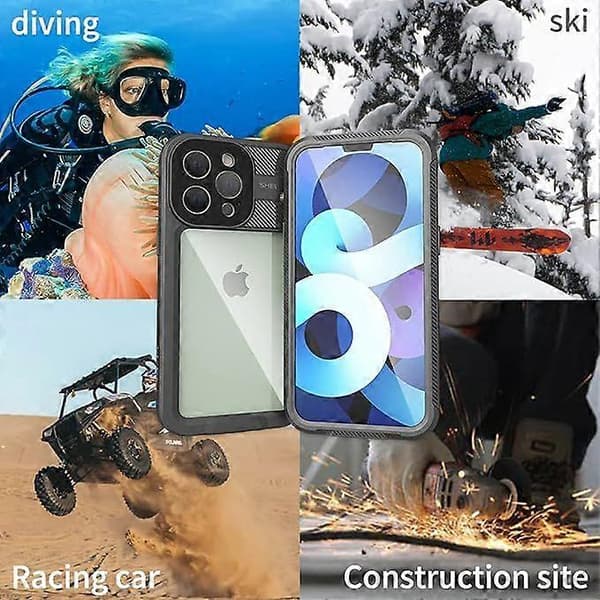 Designed for iPhone 13 Pro Case IP68 Waterproof Phone Case Dustproof Shockproof and Screen Protector Underwater Protective Front and Back