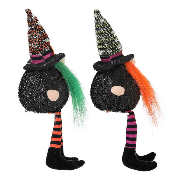 Halloween Plysj Glow Gnome med Hat Doll Leketøy Ornament Etter Halloween Grønn lue