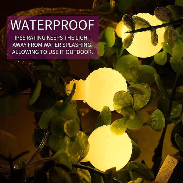 Outdoor/Indoor String Lights, 10M 80 LED Waterproof, USB Battery Powered, 8 Modes with Remote Control Timer